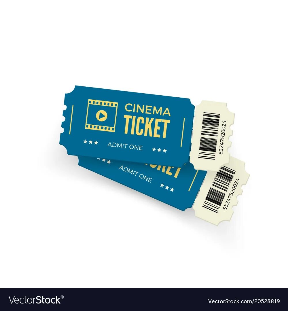 Blue ticket. Cinema ticket. Ticket Blue.