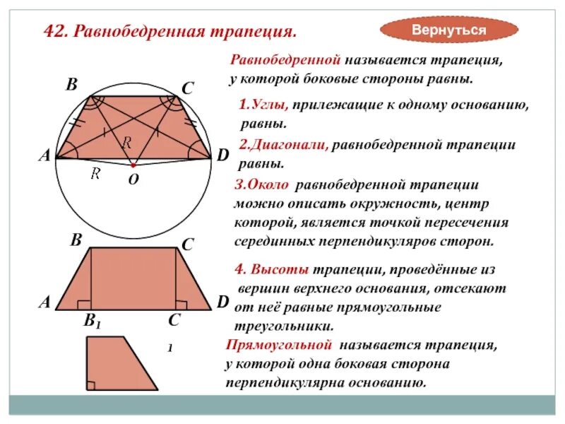 Как описать равнобокую трапецию