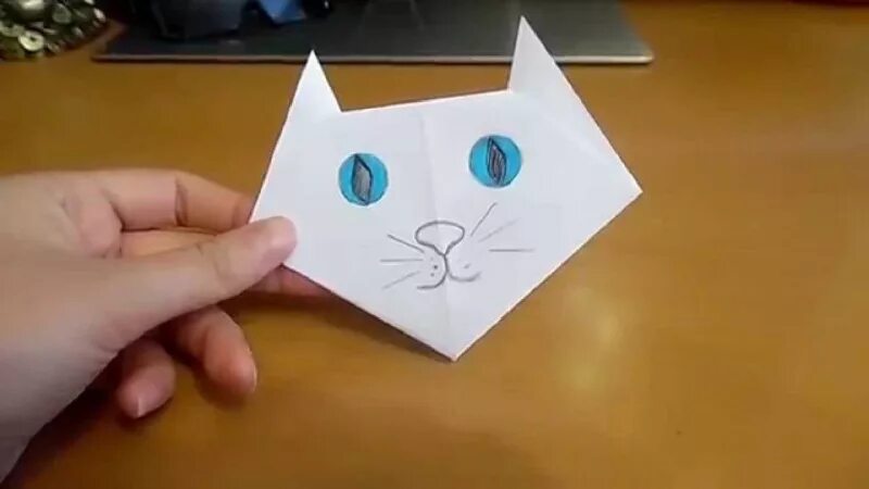 Кошечка из бумаги. Видео как сделать котиков. Кошечка из бумаги. Видео как сделать котиков. Оригами из бумаги кошечка схема.