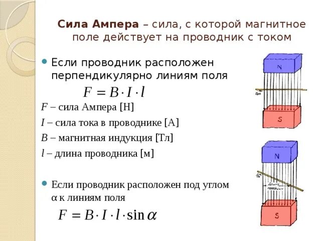 Эдс через силу ампера. Сила Ампера формула 8 класс. Формула для расчета силы Ампера. Сила Ампера формула 9 класс. Формула силы Ампера в физике 9 класс.