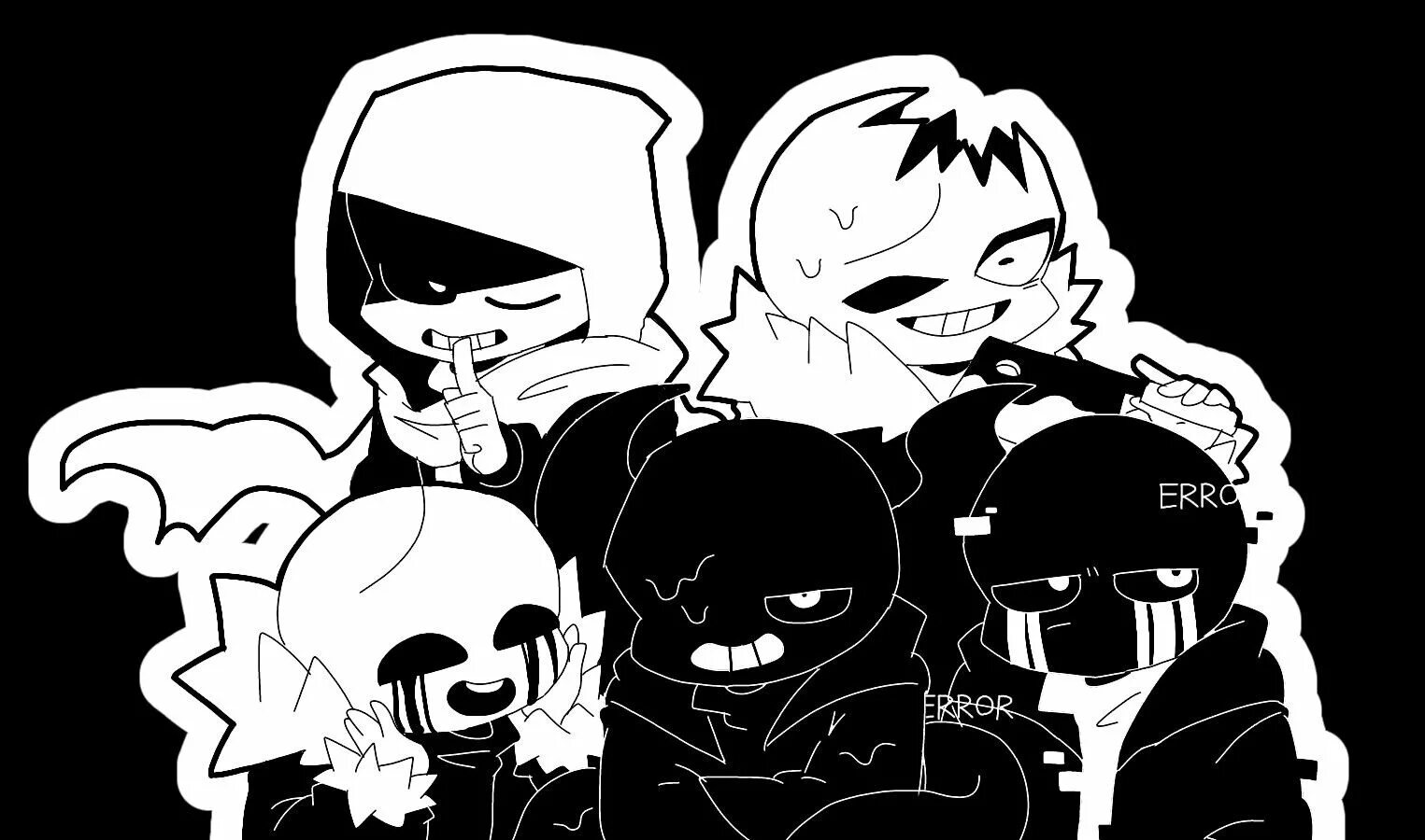 Undertale bad. Команда найтмера bad guys. bad guy андертейл. команда bad guys undertale. банда найтмер санса.