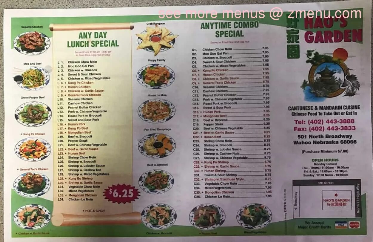 Garden menu. Garden menu