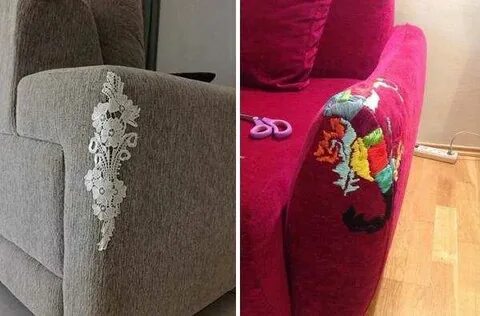Сделать заплатку на диване