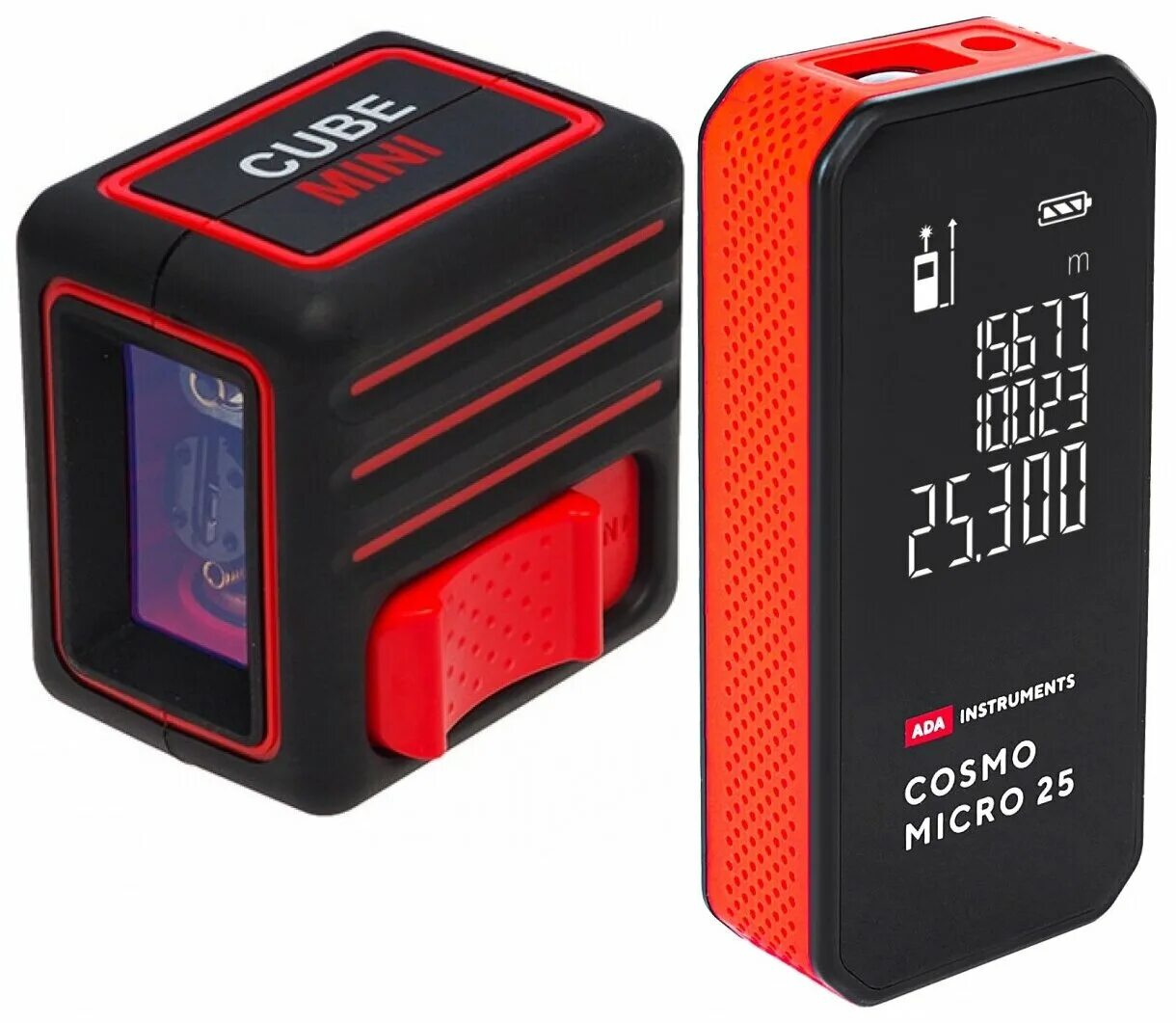 Уровень ada cube basic edition. Ada Cube Mini Basic + Cosmo Micro. Дальномер лазерный ada Cosmo Micro 25 li-ion 3,7в; 0,05-25м. Уровень кубик. Дальномер ada Cosmo Mini переключение измерения от края.