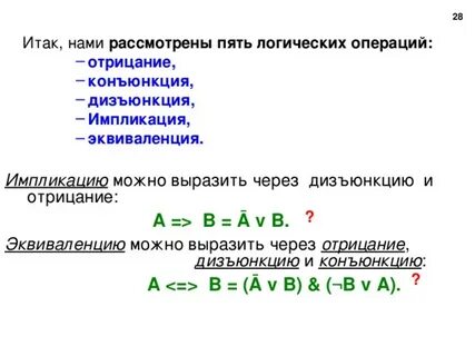 Отрицание дизъюнкции
