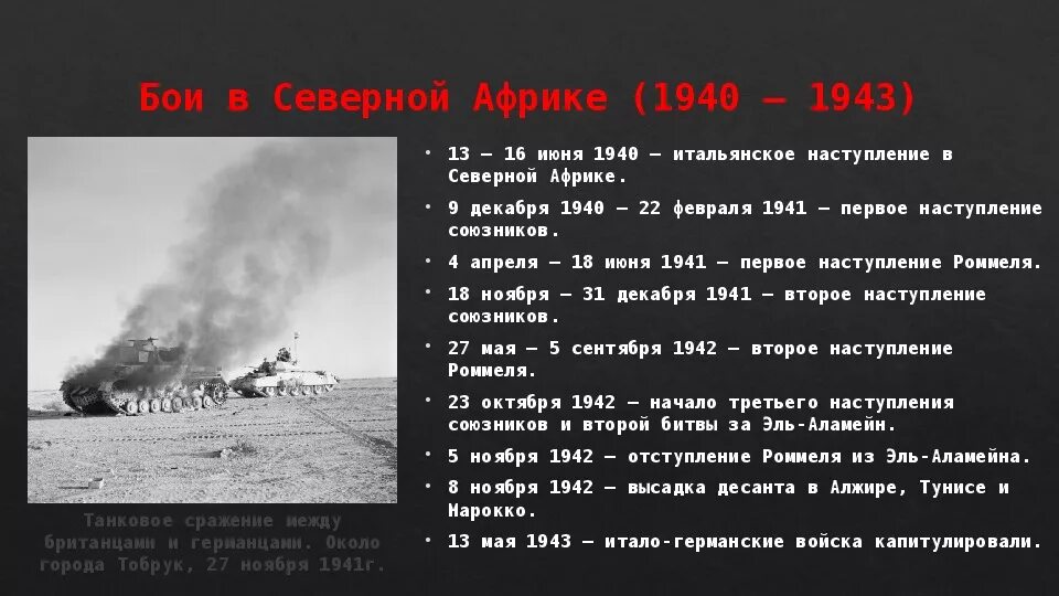 Начало войны ход военных действий. Военные действия в Северной Африке таблица. Основные военные действия второй мировой войны. Ход боевых действий второй мировой войны.