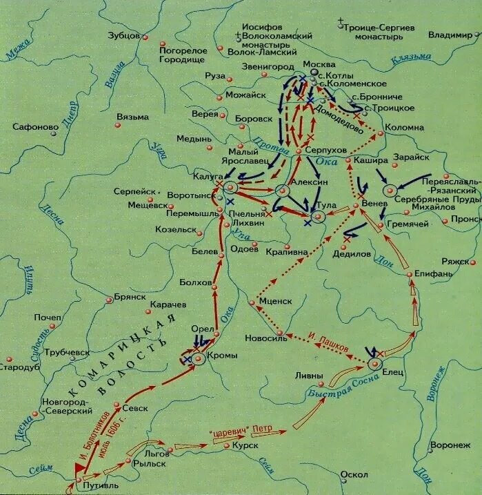 Восстание Болотникова карта. Карста восстание Ивана Болотникова. Болотников восстание карта. В начале 17 века против россии