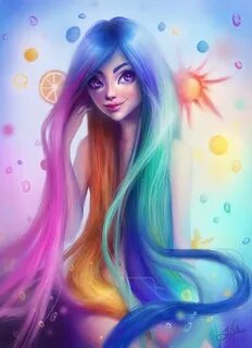 Девушки нарисованные цветные