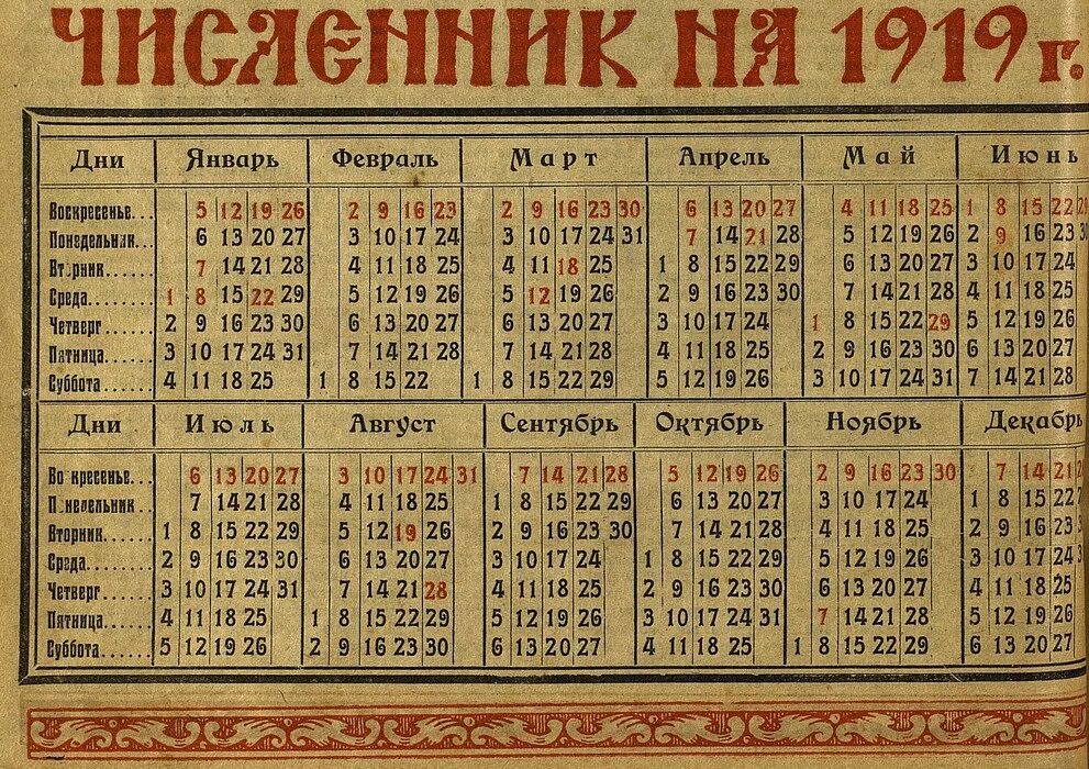 25 октябрь день недели. Старинный календарь. Календарь 1919 года. Советский календарь. Старинные календарики.