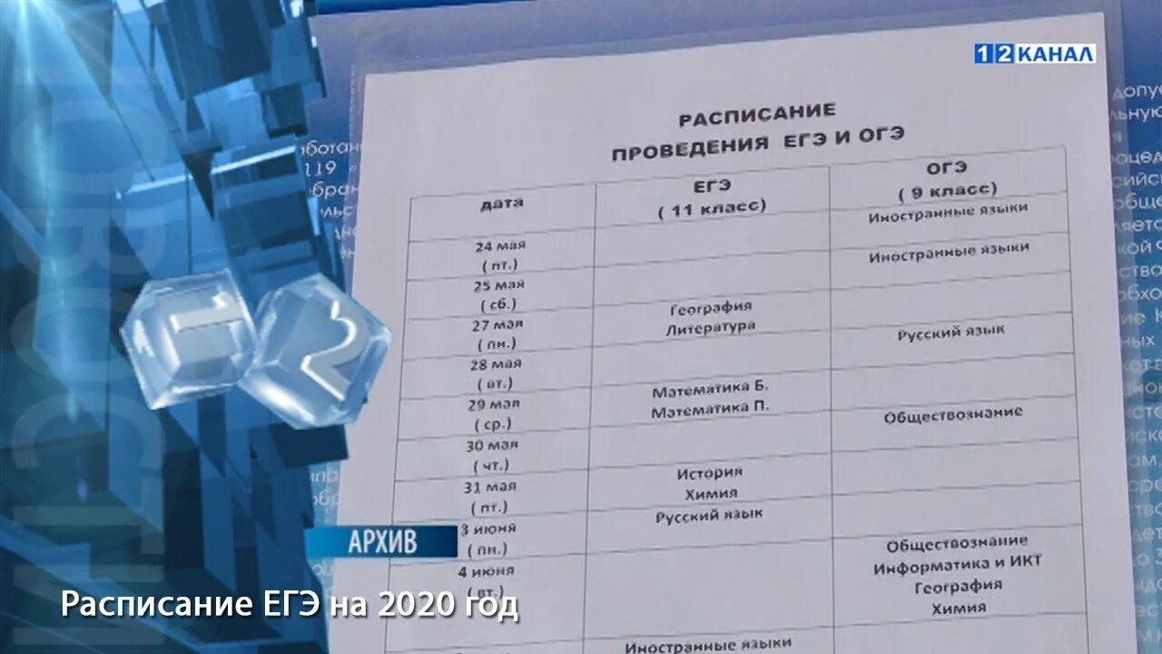 Министерство образования расписание егэ