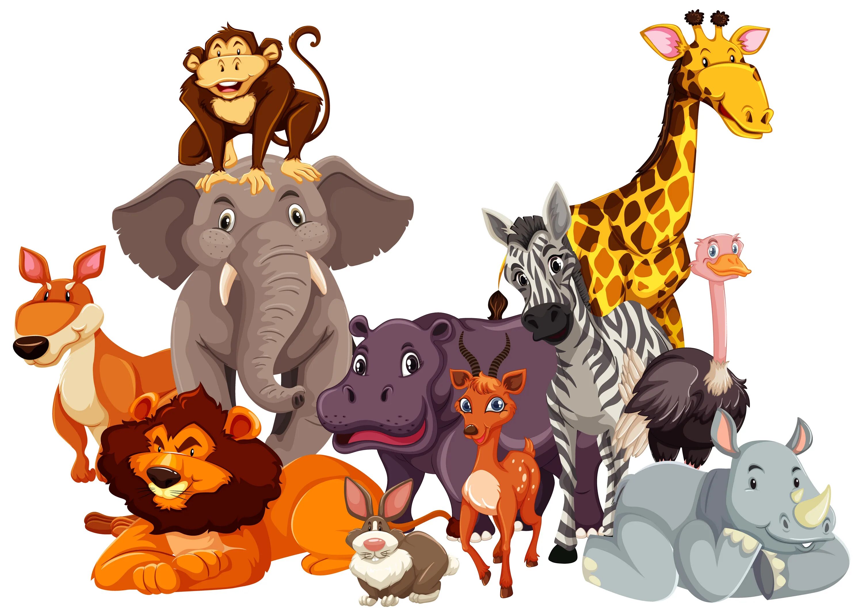 Kids box wild animals. Домашние животные на прозрачном фоне. Животные вектор. Животные Африки для детей вектор. Cartoon группа животных.