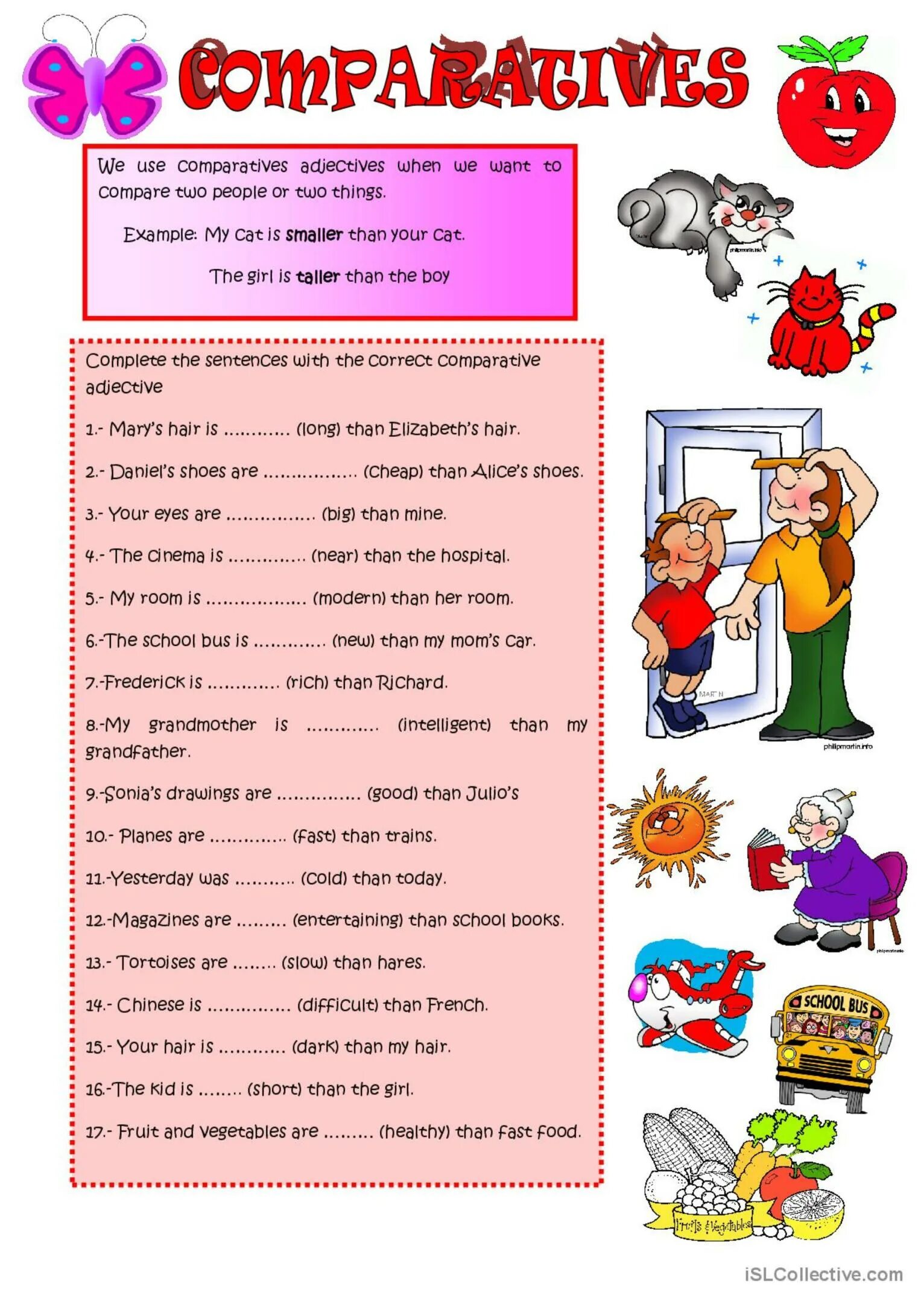 Comparisons for kids. Степени сравнения прилагательных в английском языке Worksheets. Степени сравнения в английском Worksheets. Степени сравнения Worksheets. Сравнительная степень прилагательных Worksheets.