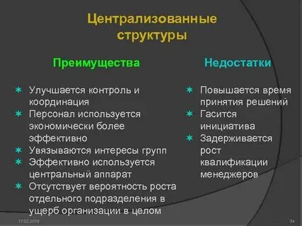 Преимущества централизованной