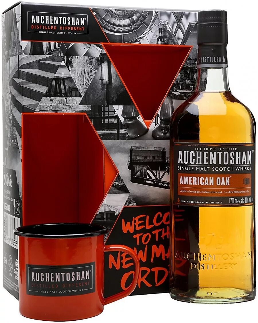Виски Окентошен Американ ОАК 0.7. Акентошан виски 0.7. Виски Auchentoshan "American Oak", Gift Box. Виски Акентошан Американ ОАК 0,7л.