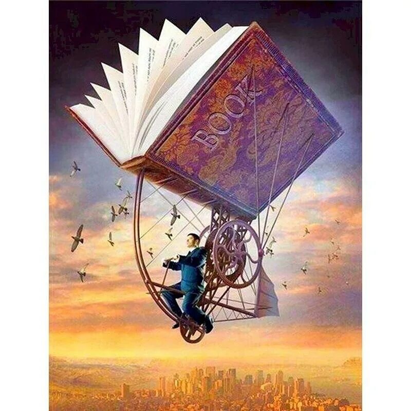Картины книжный сюрреализм кристин эллджер. Парящая книга. Полет в небеса хармс. Летать литература. Книга полет.