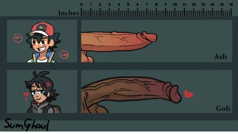 goh (pokemon), satoshi (pokemon), nintendo, edit, meme, 2boys, big penis, b...