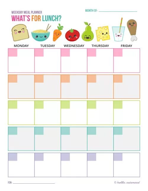 Меню на месяц таблица Free Printable Monthly Dinner Menu Planner Monthly menu planner, Meal planner te