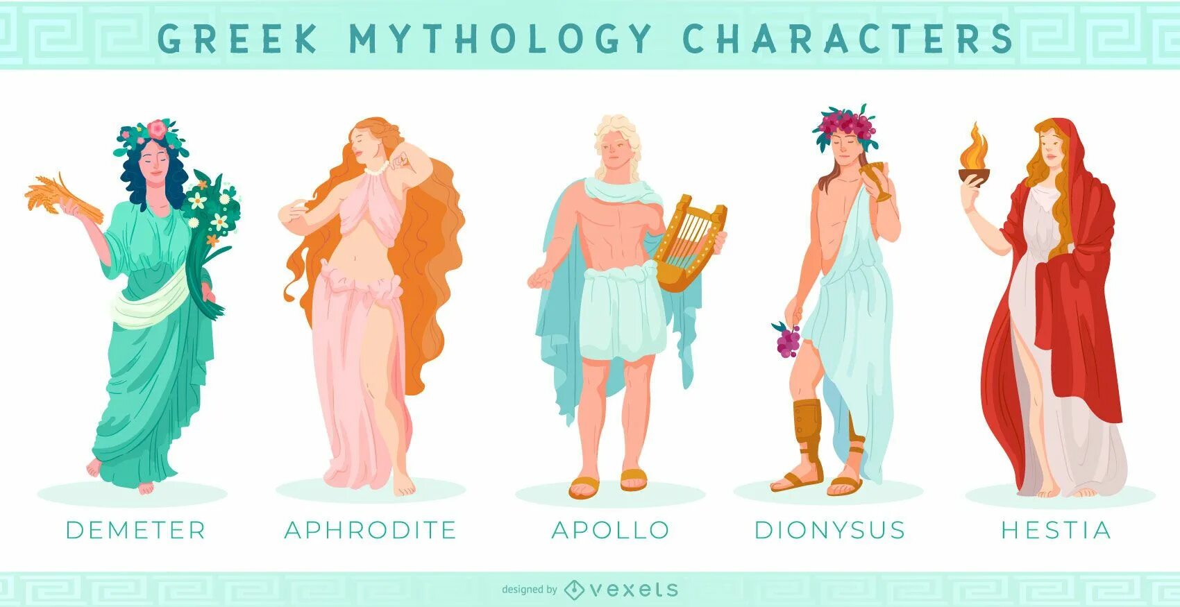 Греческие боги вектор. Римские боги Векторная Графика. Греческие боги плакат. Афродита и Аполлон отношения.