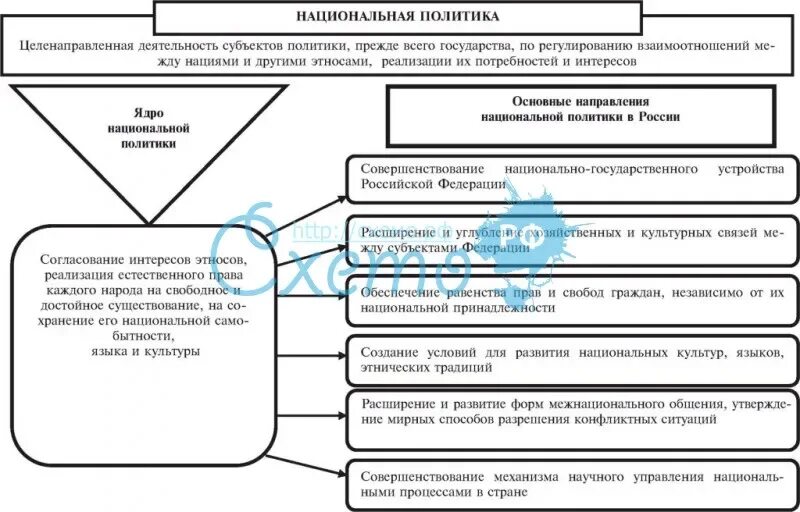 Какие документы определяют политику рф. Национальная политика схема. Национальная политика РФ. Основные принципы государственной национальной политики. Направления национальной политики РФ.