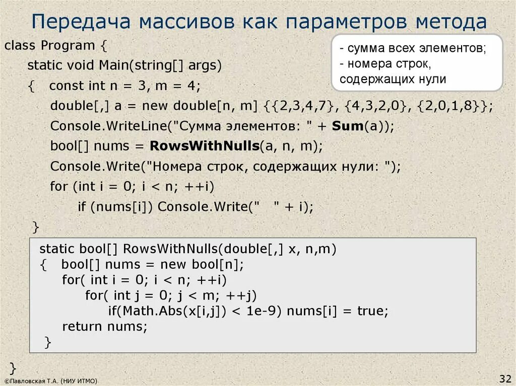 Параметры массива. Параметры методов c#. Методы массивов c#. Как передать массив в метод. Js передать массив