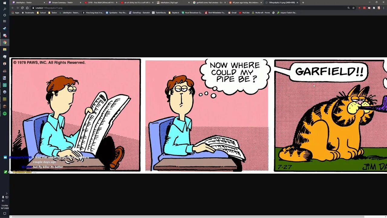 All right where is it. Where is my pipe garfield. курящий гарфилд. now where could my pipe be. garfield pipe strip.