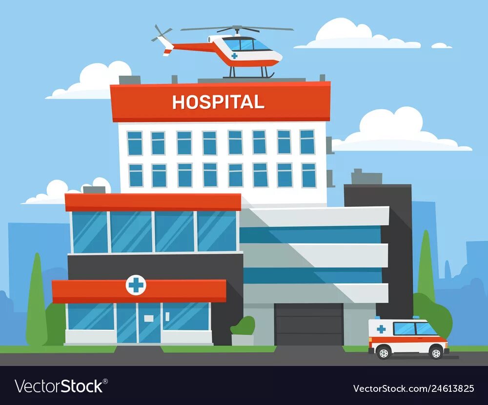 Центр вектор где. Больница из мультика. Госпиталь здание вектор. Здание больницы рисунок. Госпиталь мультяшный.