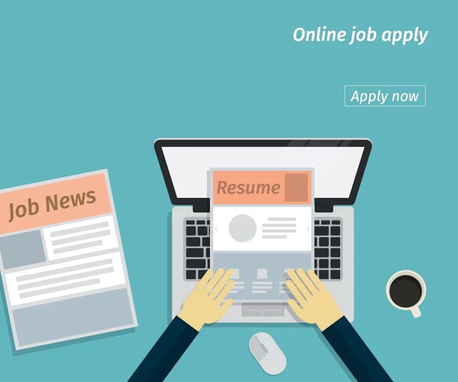 Apply that job. Applying for a job. apply vector clipart.