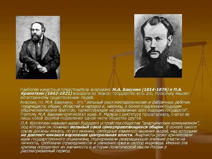 М а бакунин п л. Представители анархизма. известные представители. прудон бакунин кропоткин. п а кропоткин основные идеи.