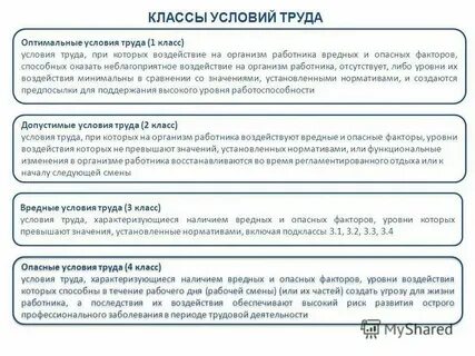Допустимый подкласс условий труда 2