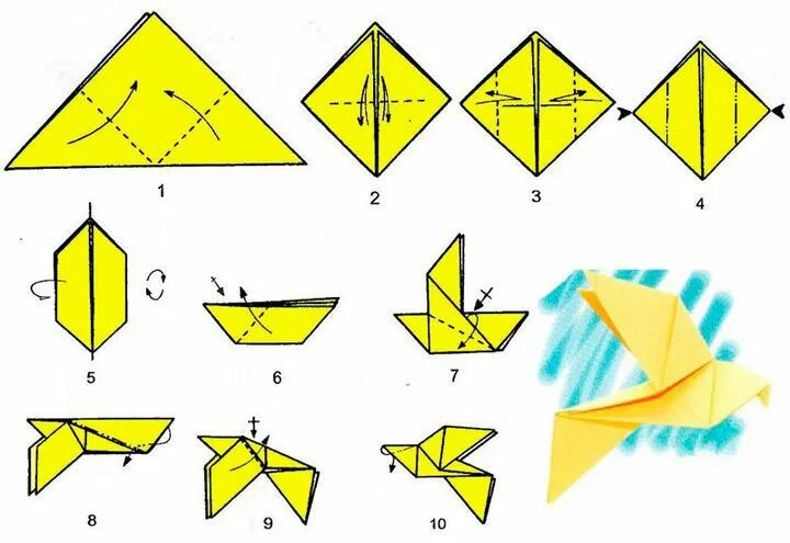 Оригами голубь из бумаги пошаговой инструкции. Голубь оригами из бумаги для начинающих пошаговая инструкция. Инструкция голубь из бумаги
