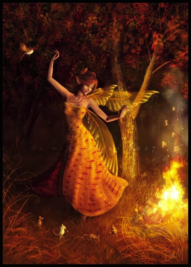 Золотое Руно танец огня. Осенняя Фея. Богиня осени. Набор для вышивания танец огня. Олицетворение осени