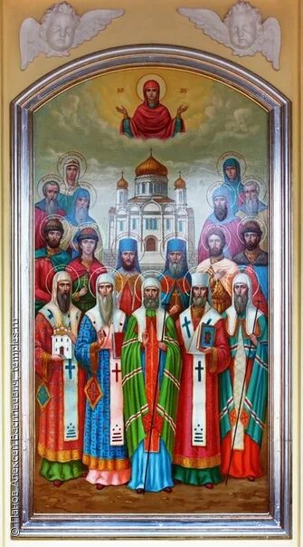 Волынских святых. Икона святых архангельской митрополии.