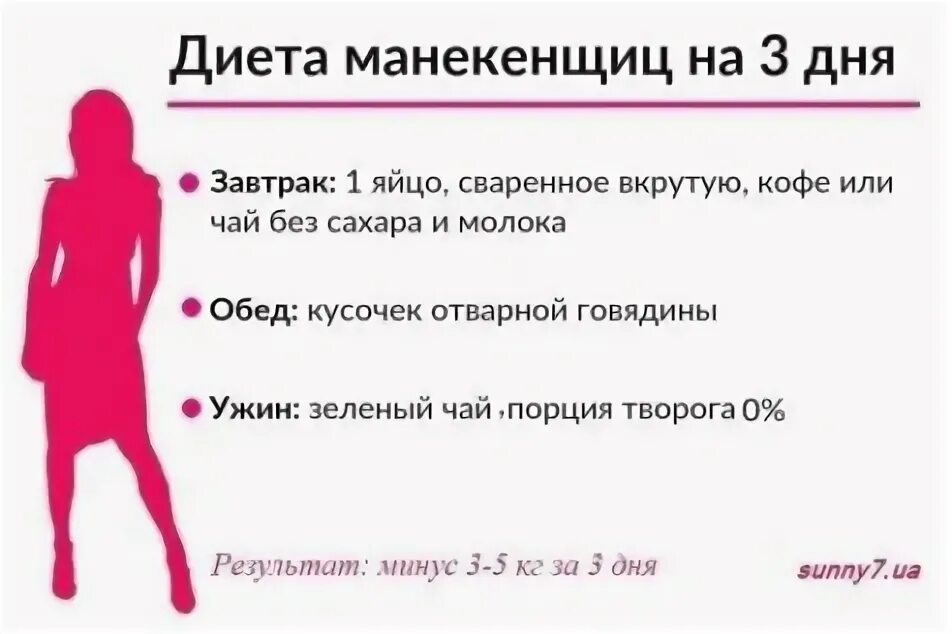 Диета на 3 дня. Похудеть за 3 дня. Диета минус 3 килограмма за 3 дня. Похудение за три дня.