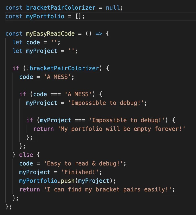 Расширения для vs code. Bracket pair colorizer. bracket pair colorizer vs code.