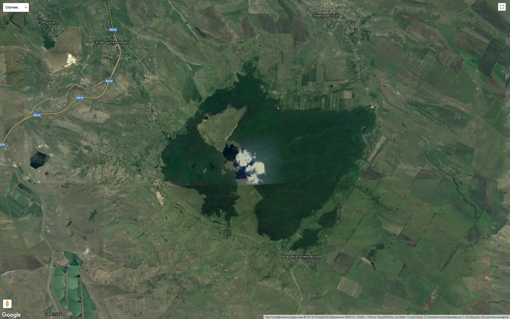 Курган со спутника в реальном