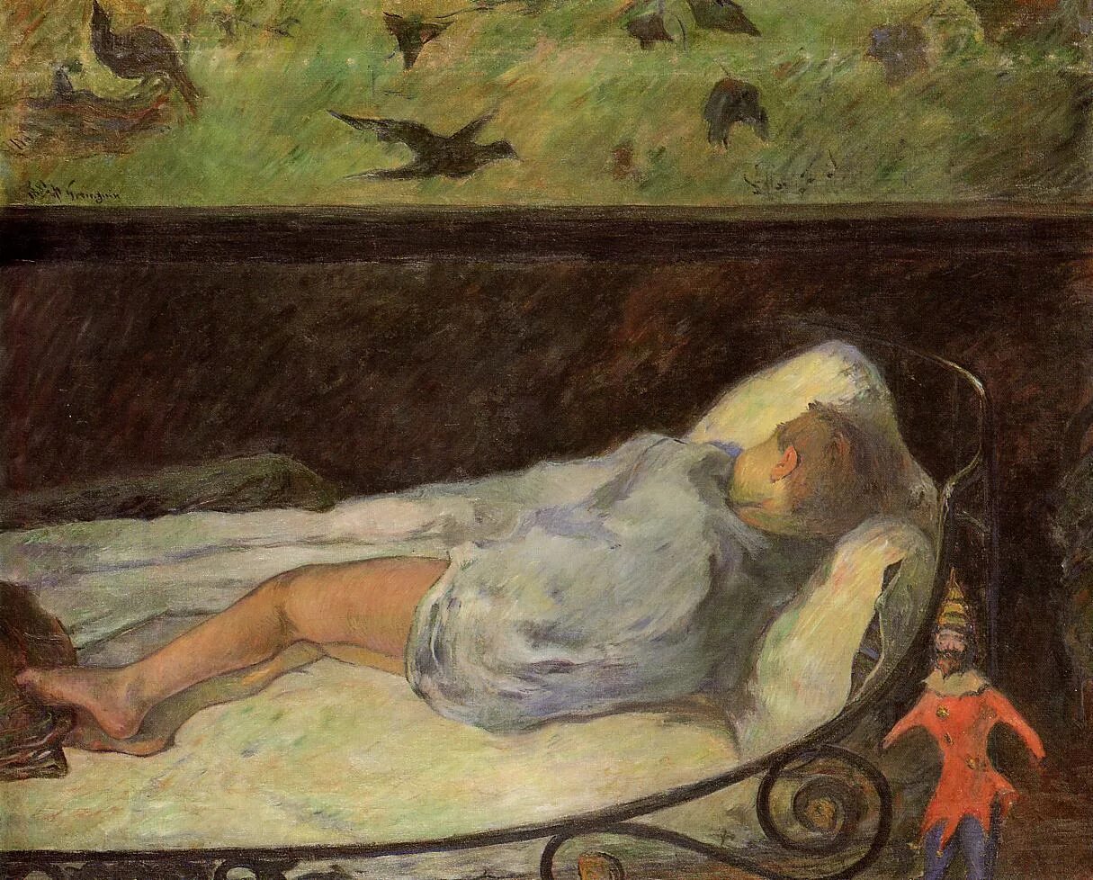 Спящий малыш. Этюд Поль Гоген, 1881. Поль Гоген картины спящий мальчик. Поль Гоген девушка. У гогена родился ребенок