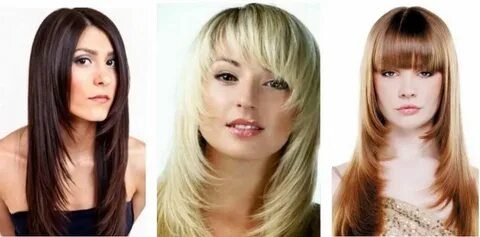 прическа лесенка на длинные волосы с челкой