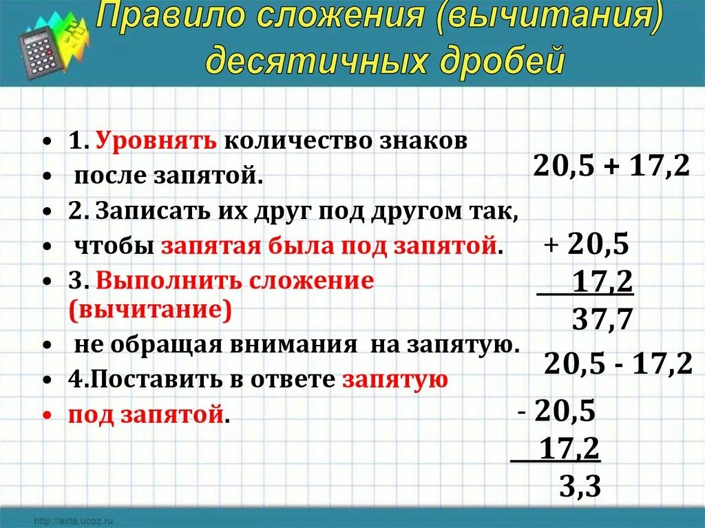 Правило сложения и вычитания десятичных дробей. Сложение и вычитание десятичных дробей. Сложение ивычитание десятичный дробей. Вычитание десятичных дробей 5 класс. Сравнение округление сложение и вычитание десятичных дробей