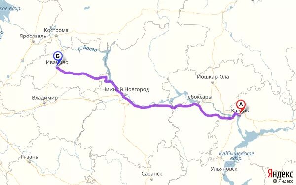Трасса иваново казань