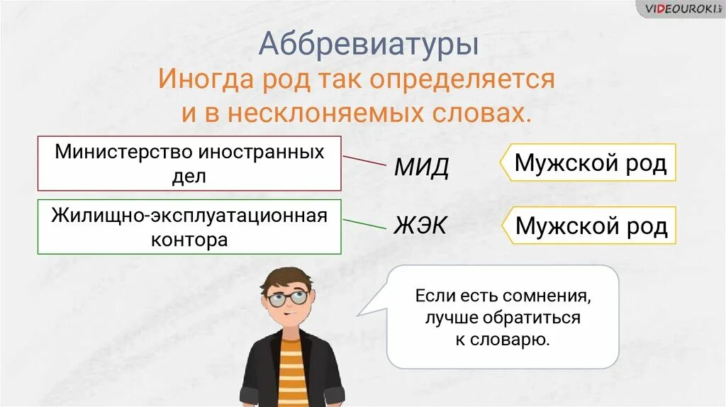 Аббревиатуры мужского рода. Род несклоняемых существительных и аббревиатур. Несклоняемые существительные аббревиатуры род. Род несклоняемых имен существительных 6 класс.