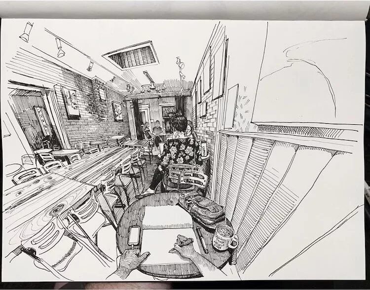 Perspective processing. Paul heaston художник. пол в перспективе рисунок. perspective кабины. вителло перспектива иллюстрации.