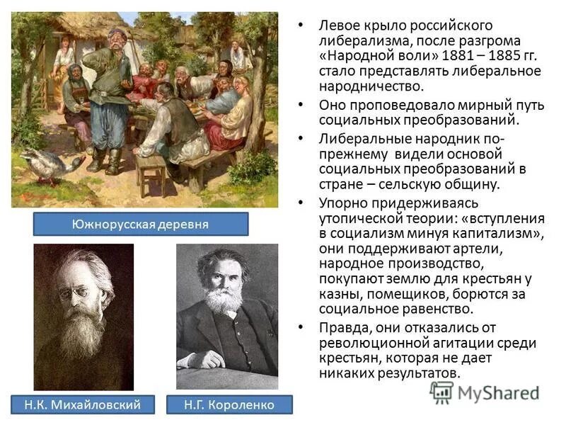 В каком году была разгромлена народная воля. Народники 19 века. Что такое либеральные народники в 1890. Либеральные народники Михайловский. Либеральное народничество.