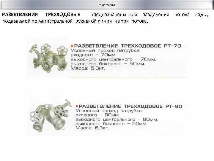 Разветвление состоит из. Разветвление рукавное трехходовое. виды разветвлений пожарных. ттх трехходового разветвления. рукавные разветвления назначение устройство.
