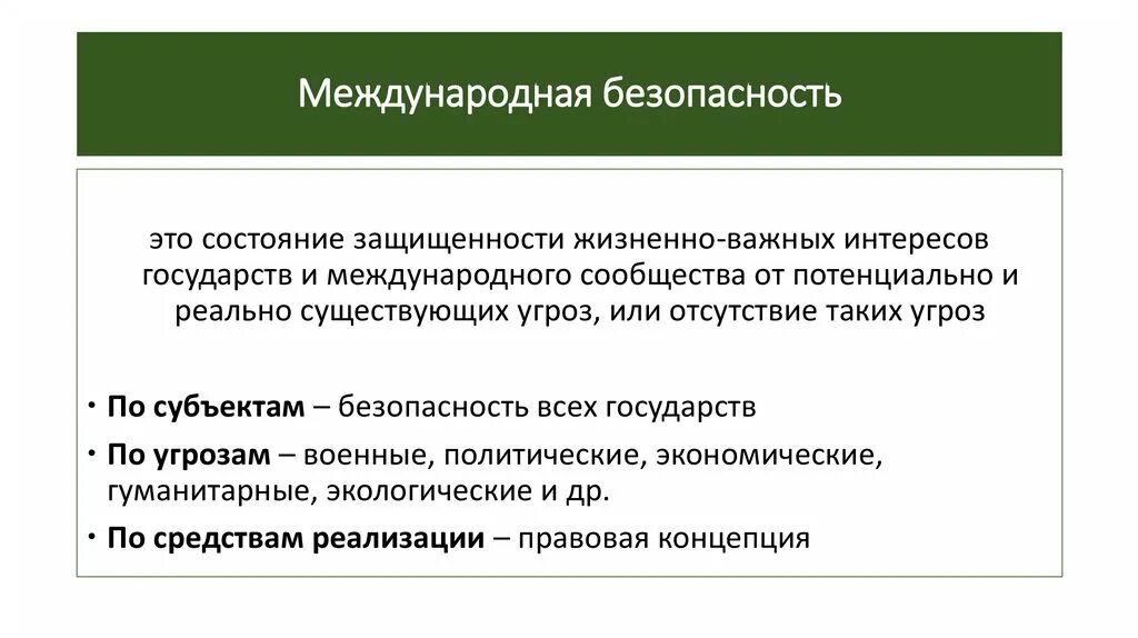 Направления международной безопасности