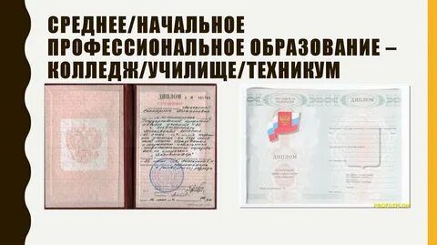 Пту среднее профессиональное образование