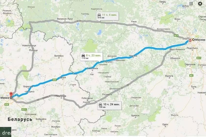 Сколько часов ехать до белоруссии