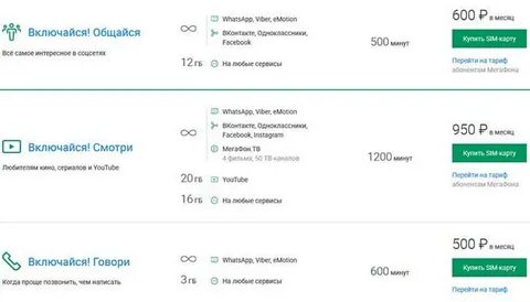 Московские тарифы мегафон
