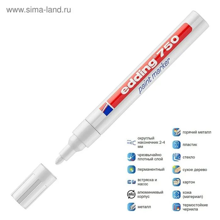 Маркер Edding 750 белый. Маркер Edding, e-750, 2-4 мм, белый. Маркер Paint Marker Edding 750 по металлу. Маркер лаковый Edding e-750 белый. Маркер 750