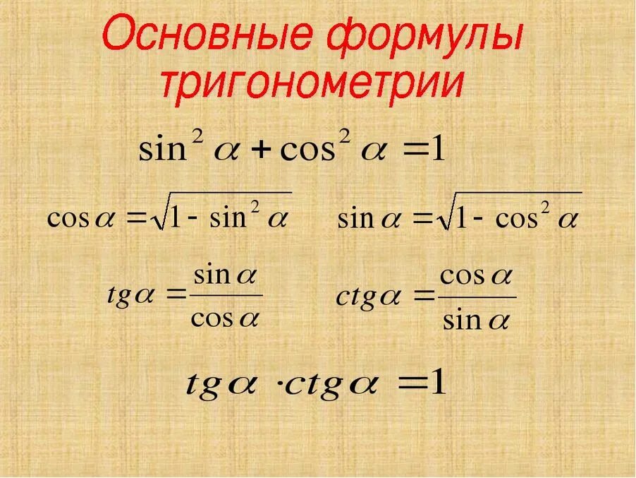 Тригонометрия формулы основные формулы. Основные тригонометрические формулы. Формулы основных тригонометрических тождеств. Основные формулы тригонометрии 8 класс. Уроки геометрии 8 класс основное тригонометрическое тождество