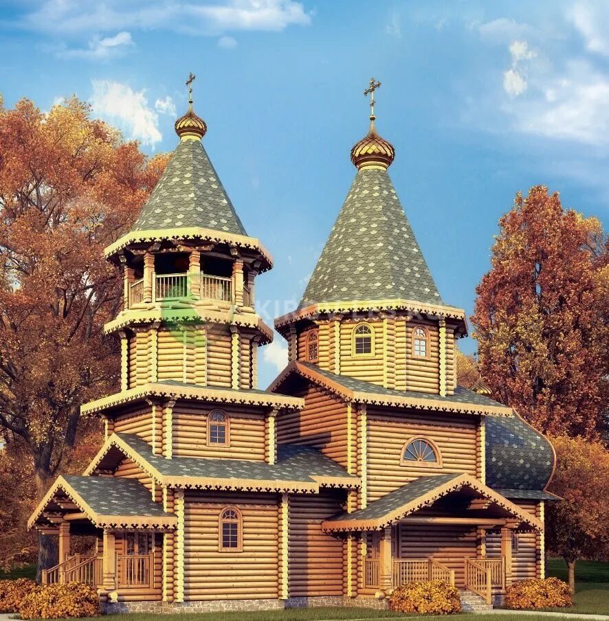 Wooden church. Вятский темем, - храмы их бревен.. Деревянный храм зодчества Марий Эл. Вятский Терем церкви. Оцилиндрованное бревно Янино скит Церковь.